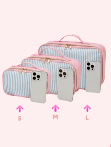 Bolsa de maquillaje de gran capacidad, organizador de maquillaje, bolsa de almacenamiento de maquillaje, bolsa de lavado, bolsas de almacenamiento, regalo esencial de Año Nuevo, esencial para la temporada de apertura y viajes, esencial de universidad de otoño, bolsa de viaje de vacaciones para mujeres