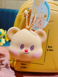 The Butter Bear Silicone Storage Bag, Adorable Storage Solution Featuring A Cute Bear Design, Made From Soft Silicone Material, Perfect For Storing Small Items Like Bluetooth Devices And Tissues, High-Capacity, Portable, Practical For Daily Use And Travel