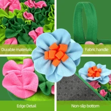 Interactive Flower Feeding Mat, Cute Animal Foraging Plush Doll, Soft Vocalization Hide Food Bowl, Scent Stimulation, Slow Feeder Pet Doll - 彩色 - 查看 3