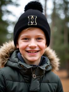 1PC Children A-Z Letter Knitted Caps Girls Hat Kids Beanie Cap Infant Accessories Children Hats Elastic Student Girl Boy Hat