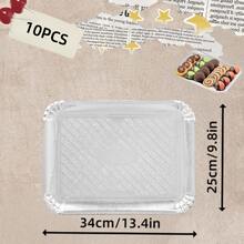 10pcs Disposable Silver Paper Trays, Thickened Oil-Proof Rectangular Cake Boards, Reinforced Base, Suitable For Elegant Dessert Table Display, Cupcake Presentation, Birthday Parties, Weddings And More - Silver - View 16