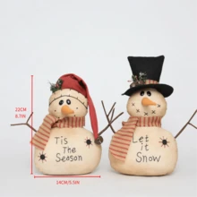 Christmas New Arrival Khaki Vintage Style Snowman Plush Doll