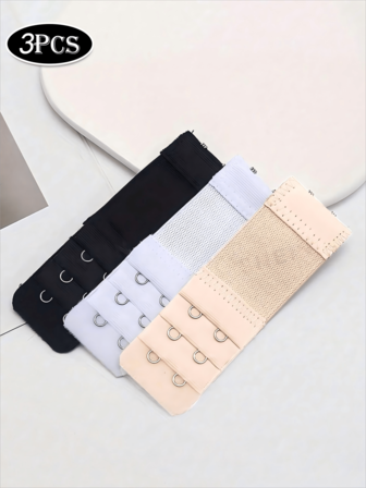 Set da 3 pezzi di ganci di prolunga per reggiseno - Prolunga per reggiseno con 2 ganci allungati, comoda, regolabile, elastica e antiscivolo. Accessori per lingerie, adatti per viaggi e attività all'aperto