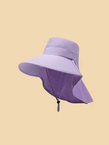 1pc Unisex Large Brim Sun Hat, Face Covering Shawl, UV Protection, Suitable For Summer, Cycling, Outdoor, Hiking - Sun Hat With Visor - View 16