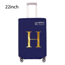 1pc Luggage Cover, Non-Woven Fabric, Dustproof & Scratch-Resistant, Fits 20-30 Inch Trolley Case, Gold Letter Pattern, Travel Essential, Back To School Must-Have - Blue - View 123