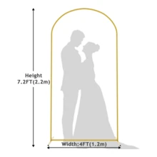 3 Pack Metal Arch Backdrop Stand(7.2FT/6.6FT/6FT), Decorative Balloon Arch Stand, Easy Assembly Gold Wedding Arch, Stable Backdrop Arch Stand For Wedding Ceremony, Birthday Party, Baby Shower - Vàng - Xem 11
