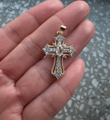 Retro Cross Necklace Personalized Pendant Necklace Niche Design Clavicle Chain - bạch kim - Xem 2