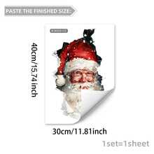 1pc Christmas Decoration Santa Claus & Reindeer "Merry Christmas" Wall Sticker, Creative Wall Art For Room, Living Room, Christmas Party Ideal Background, Essential For Christmas - Multicolor - View 16