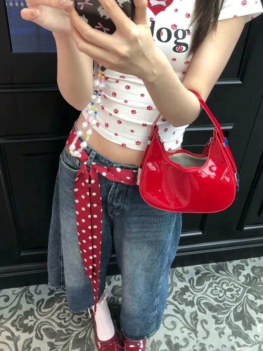 1件裝黑白條紋腰帶 女款時尚髮箍圍巾 日常休閒街頭風 個性多功能配件