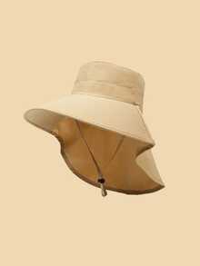 1pc Unisex Large Brim Sun Hat, Face Covering Shawl, UV Protection, Suitable For Summer, Cycling, Outdoor, Hiking - Sun Hat With Visor - View 18