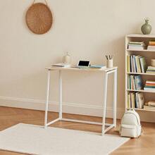 Meubles Cosy Modern Industrial Folding Desk - Space-Saving MDF Top With Iron Frame, 80 X 41 X 74 Cm, Wood Color - Khaki - View 1