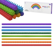 8 bastões sensoriais texturizados de silicone flexível - brinquedos sensoriais para crianças e adultos, brinquedos sensoriais de viagem, presentes de pelúcia para adolescentes - | Dobráveis | Moldáveis | Designs divertidos (detalhes de formato e cor são aleatórios) - 8 peças[Bastão sensorial] - Ver 8