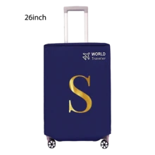 1pc Luggage Cover, Non-Woven Fabric, Dustproof & Scratch-Resistant, Fits 20-30 Inch Trolley Case, Gold Letter Pattern, Travel Essential, Back To School Must-Have - Blue - View 13