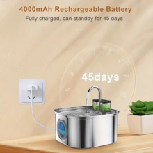 Đài phun nước tự động không dây cho mèo 3,2L/108oz - Máy làm mát nước bằng thép không gỉ, chạy bằng pin USB/18650, thiết kế chống rò rỉ, không cần bộ lọc, quà tặng lý tưởng cho người nuôi mèo, máng nước bền - Nhiều màu - Xem 7