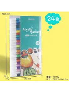 丙烯颜料马克笔套装 - 12/24/36/48/60/80 色，防水，适合艺术与工艺、DIY 项目、专业艺术家、学生、办公与学校用品 - 年龄 14 岁以上 - 彩色 - 查看 4