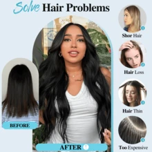 Przedłużki do włosów na klipsy z naturalnych włosów, 18 cali, 100% Remy, dla kobiet, niewidoczne, proste, bezszwowe, 8 szt., podwójna osnowa #1B