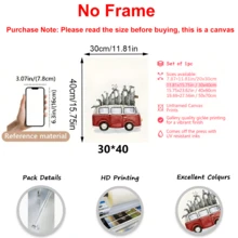 1 pièce, Scène d'hiver, Sapin de Noël, Voiture, Œuvre murale avec cadre, Œuvres d'art murales, Affiches, Matériau canevas (cadre en option), Cadeaux de Noël, Cadeaux spéciaux, Décoration de maison, Décoration de cuisine, Décoration de salon, Décoration de chambre à coucher, Décoration de bureau, Joyeux Noël, Décorations de Noël