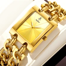 YaLaLuSi YaLaLuSi Brand 1 Piece Hot New Skeleton Chain Ladies Quartz Watch Luxury Rhinestone Decoration Luminous Hands Night Reading Advanced Texture Bright Colour Case Temperament Elegant Breathable Comfortable Wristband Suitable For Work Daily Business School Holiday Party Wear With Strap Adjuster Original Lady Gift For Family Friends Sister Best Friend Holiday Gift Birthday Gift