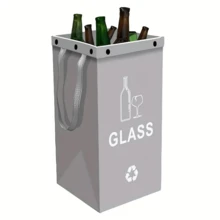 40L 3-Way Collapsible Trash Can - Durable Polypropylene, Large Capacity, Portable Handle, Suitable For Home, Kitchen And Camping - Waste Sorting Container, Kitchen Garbage Bin, Multi-Purpose Trash Can, Easy To Clean Material