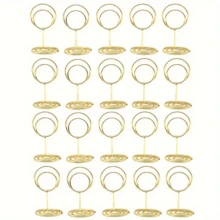 20 个金孔雀座位卡夹 - 金属婚礼、生日和办公室餐桌收纳架桌号架、酒店婚礼相框、生日派对卡片夹、桌面装饰、珠宝、餐桌中心装饰、婚礼派对备忘录夹、相片夹、名片夹、菜单架、桌号架、名片夹、办公桌配件、办公室，非常适合婚礼、生日、周年纪念日、圣诞节、新年、派对和活动 - 彩色 - 查看 1