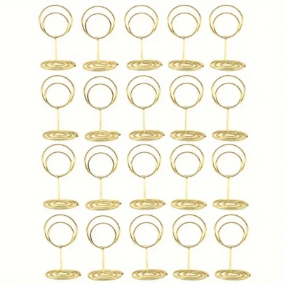 20 个金孔雀座位卡夹 - 金属婚礼、生日和办公室餐桌收纳架桌号架、酒店婚礼相框、生日派对卡片夹、桌面装饰、珠宝、餐桌中心装饰、婚礼派对备忘录夹、相片夹、名片夹、菜单架、桌号架、名片夹、办公桌配件、办公室，非常适合婚礼、生日、周年纪念日、圣诞节、新年、派对和活动