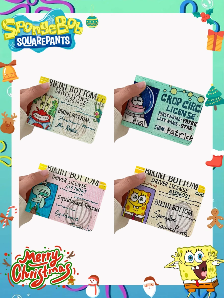 1 chiếc ví đựng giấy phép lái xe SpongeBob SquarePants, sổ đăng ký xe/giấy phép lái xe 2 trong 1, làm bằng da thật, kiểu dáng trang nhã, thích hợp cho không khí tiệc tùng cùng bạn bè, cũng có thể dùng làm vật trang trí tiệc, trang trí nhà cửa và trang trí phòng. - Nhiều màu - Xem 1