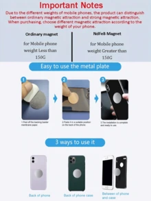 L-Shaped Magnetic Car Phone Holder For Air Vent, Universal Cellphone Bracket With Strong Magnetic Adsorption, Metal Magnetic Car Phone Holder - Multicolor - View 10
