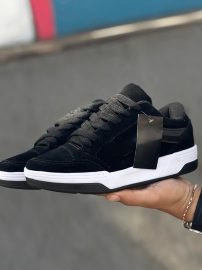 Ténis Masculino Preto Hylane Skatista Confortável Macio Old Skool Feminino KNU Carnaval