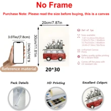 1 pièce, Scène d'hiver, Sapin de Noël, Voiture, Œuvre murale avec cadre, Œuvres d'art murales, Affiches, Matériau canevas (cadre en option), Cadeaux de Noël, Cadeaux spéciaux, Décoration de maison, Décoration de cuisine, Décoration de salon, Décoration de chambre à coucher, Décoration de bureau, Joyeux Noël, Décorations de Noël