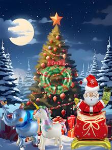 Paw Patrol 5pcs Christmas Themed Party Balloons Decoration Set - Independent Santa Claus With Snowflake Santa Hat, Lovely Christmas Tree Wreath, 2pcs Pet Material Cute Mini Animals With Wheels And Mini Walking Elephant, To Celebrate The Coming Christmas