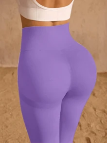 Women Leggings - 紫色 - 查看 2