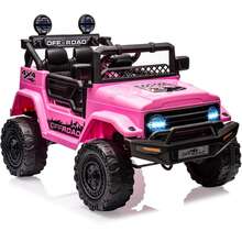 ShiningLove Ride On Truck Car For Kids, 12V Electric Ride On Car With Remote Control, Spring Suspension, Led Lights, Bluetooth, Music & Horn, 3 Speeds,Gift For Boys Girls - Hồng - Xem 1