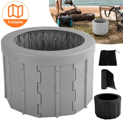 Lislark Folding Toilet Portable Travel ABS Mobile Seat Outdoor Camping Trip With 12 Bags