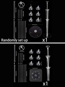 一套可重复使用的透明气球支架套装，含6个气球，适用于宝宝生日派对、主题派对、迎婴派对等庆祝活动和场合。 - 彩色 - 查看 3