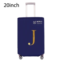 1pc Luggage Cover, Non-Woven Fabric, Dustproof & Scratch-Resistant, Fits 20-30 Inch Trolley Case, Gold Letter Pattern, Travel Essential, Back To School Must-Have - Blue - View 45
