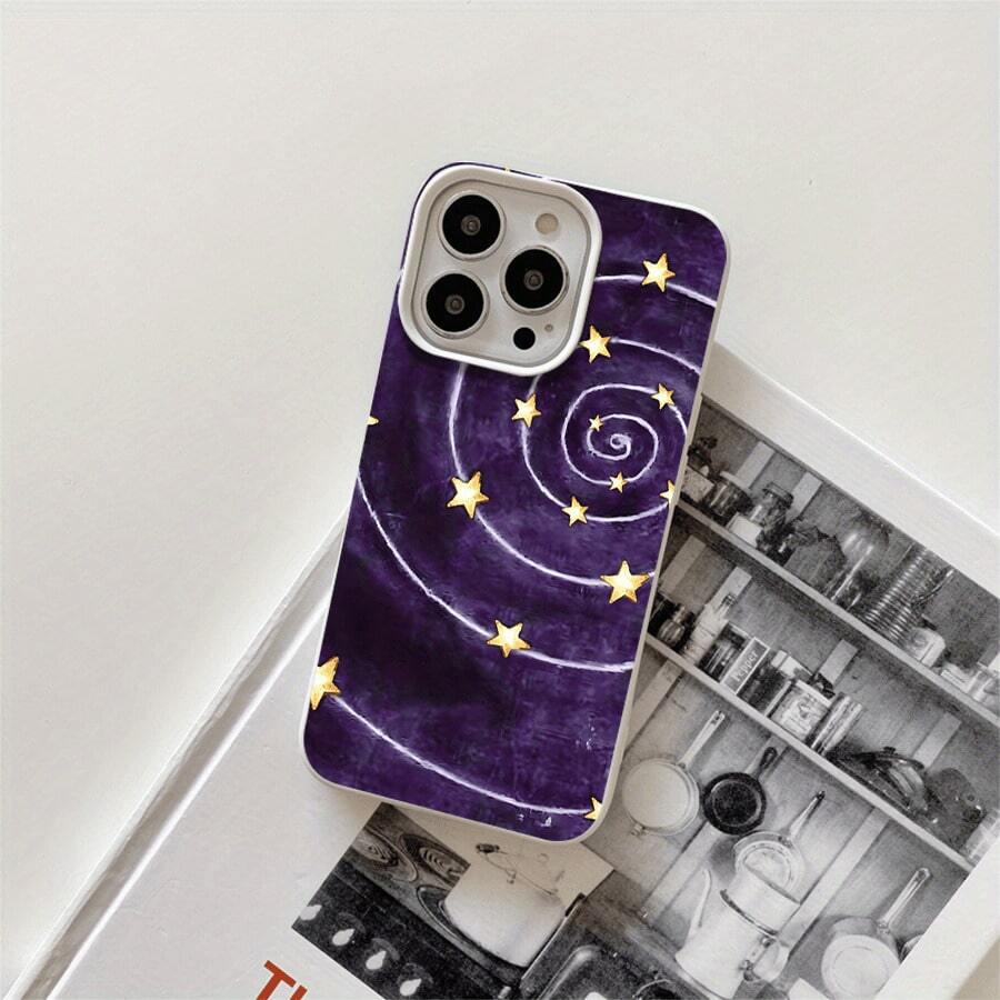 Fundas protectoras con orificios grandes y diseño giratorio morado, compatibles con phone X, XS, XS Max, 11, 12, 13, 14, 15, 16 y más. Fundas y carcasas protectoras con estampado de girasoles y orificios grandes para phone 16 Pro Max, 16, 15 Pro, 14, 14 Plus/14 Pro Max, 13, 13 Pro, 12 Pro y 11/11 Pro. Regalos para cumpleaños y celebraciones. - Blanco - Ver 1