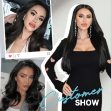 Przedłużki do włosów na klipsy z naturalnych włosów, 18 cali, 100% Remy, dla kobiet, niewidoczne, proste, bezszwowe, 8 szt., podwójna osnowa #1B