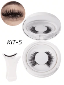 1 对加长翼状天然磁性睫毛，配便携式磁性睫毛盒和睫毛涂抹器套装。无需胶水，随时佩戴方便 - 非常适合日常补妆、通勤、派对、婚礼和旅行场合。 - 自然纖長款 - 查看 21