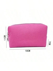 1pc Personalized Embroidered Waffle Jewelry Storage Pouch, Travel Cosmetic Toiletry Bag, Customized Embroidered Makeup Organizer Pouch, Monogram Waffle Makeup Bag - Graduation Gift - Bridesmaid Gift, Classic Makeup Bag Ideal For Dorm Life, Customized Embroidered Mesh Makeup Pouch/Toiletry Organizer, Essential Travel Accessory