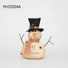 Christmas New Arrival Khaki Vintage Style Snowman Plush Doll