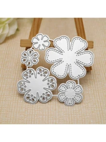 1pc Flower Cutting Die, Suitable For Scrapbooking, Card Making, Photo Album Paper Decoration Cutting Machine - Silver - View 6