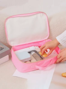 Bolsa de maquillaje de gran capacidad, organizador de maquillaje, bolsa de almacenamiento de maquillaje, bolsa de lavado, bolsas de almacenamiento, regalo esencial de Año Nuevo, esencial para la temporada de apertura y viajes, esencial de universidad de otoño, bolsa de viaje de vacaciones para mujeres