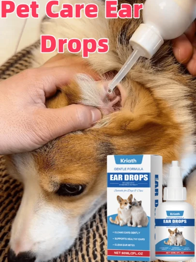 Thuốc nhỏ tai chăm sóc thú cưng, thích hợp cho mèo và chó, chăm sóc thú cưng hàng ngày, làm sạch tai, khử mùi tai - Chăm sóc thú cưng