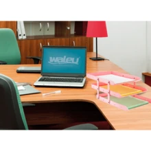 organizador de mesa bandeja para organização com três andares tripla móvel - Rosa Bebê - Visão 6