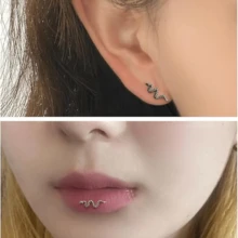 16G Arete de Labio y Aro de Nariz de Titanio con Rosca Interna - Pendiente Plano Delicado para Labio, Aro de Cartílago para Mujeres - Joyería de Perforación Profesional
