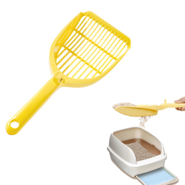 1pc Durable Large Cat Litter Scoop - Efficient And Practical Pet Cleaning Tool, Yellow
