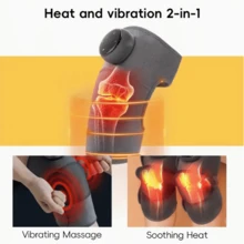 RAF 1pc USB Rechargeable Heated Knee Massager - 5 Adjustable Heat Settings For Relaxation, Suitable For Shoulder & Elbow, Portable Hot Compress With Vibration Modes & Warm-Keeping Function, Ideal Gift For Husbands, Father's Day, Running & Sports, Ergonomic Design, Durable Fabric