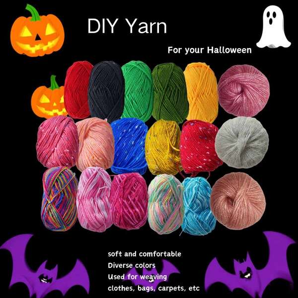 1 Piece Of DIY Yarn, Suitable For Halloween Hats, Scarves, Slippers, Hand Woven Material