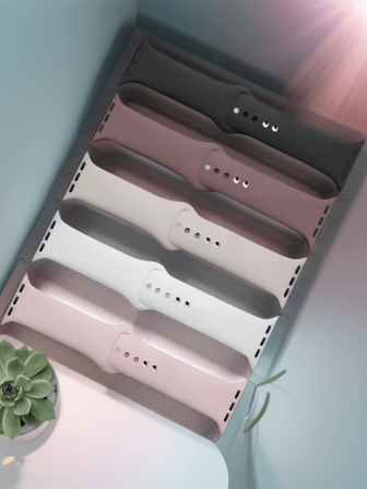 5 条装运动时尚硅胶表带，兼容 - 透气精致贴合，兼容系列 10/9/8/7/6/SE/SE2/Ultra 2 38mm/40mm/41mm/42mm/44mm/45mm/46mm/49mm，是节日期间送给家人的完美礼物