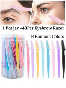 Set Alat Eksfoliasi 8-80pcs - Alat Cukur Wajah Multifungsi Wanita dengan Pisau Presisi, Cocok untuk Membentuk Alis dan Mencukur Wajah. Terjangkau, Sempurna sebagai Hadiah Natal, Kosmetik, Alat Rias, dll. - MultiWarna - View 7